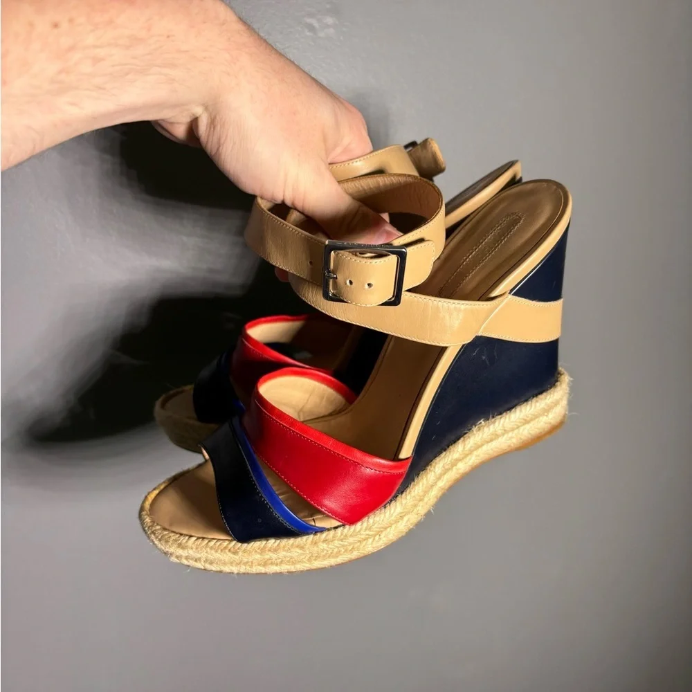 Longchamp Finca Louisa Wedge Espadrille Sandals Women’s Size EU 39